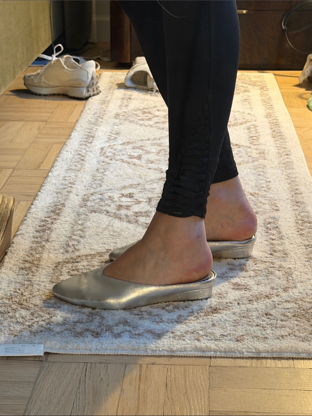 Steve Madden Metallic Silver Slip-On Mules